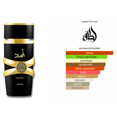 Lattafa Asad EDP 100 ml para Hombre - Fragancia Intensa y Amaderada | Ideal para Dejar Huella Lattafa Asad EDP 100 ml para Hombre - Fragancia Intensa y Amaderada | Ideal para Dejar Huella